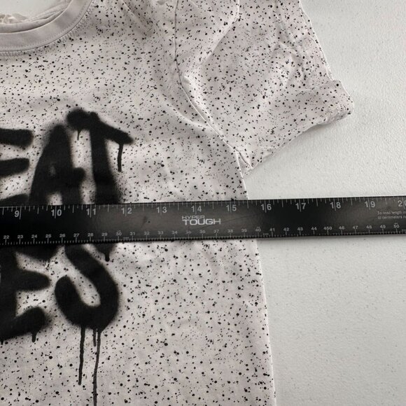 H&M Kids White Speckled "Great Vibes" Graphic T-Shirt 12Y Short Sleeve Cotton - Picture 2 of 9